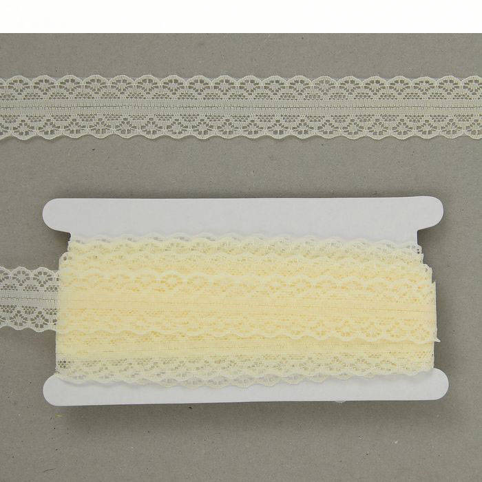 Кружево капроновое ажурное 3 см, цвет кремовый (757128)