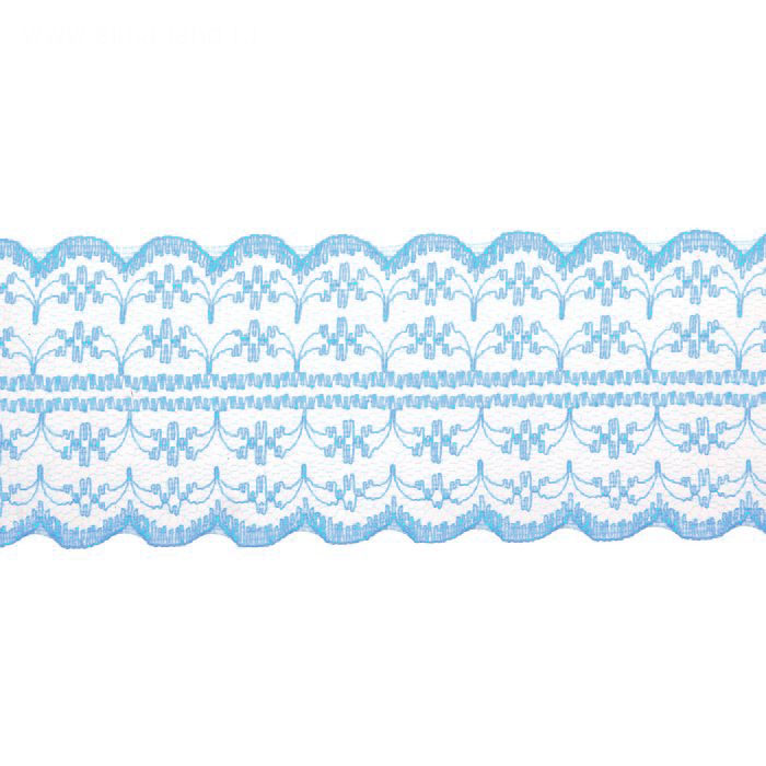 Кружево нейлоновое 4,5 см с краем "гребешок", цвет голубой (757227)