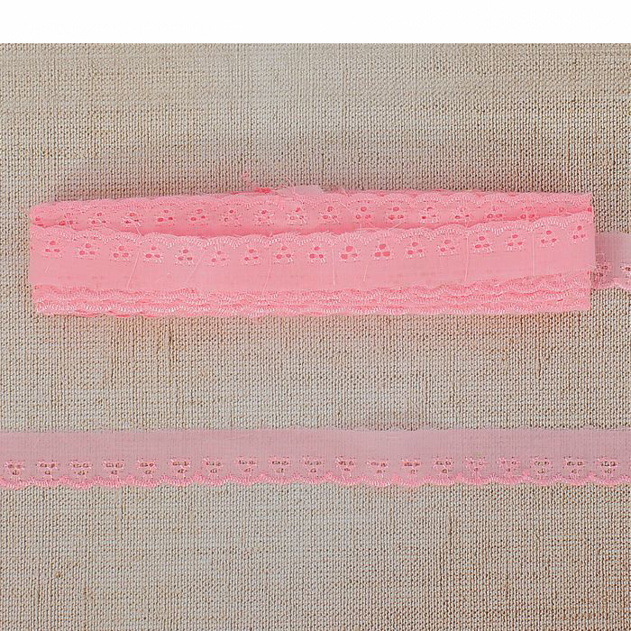 Шитье 30мм "Гребешок и 3 точки", цвет розовый