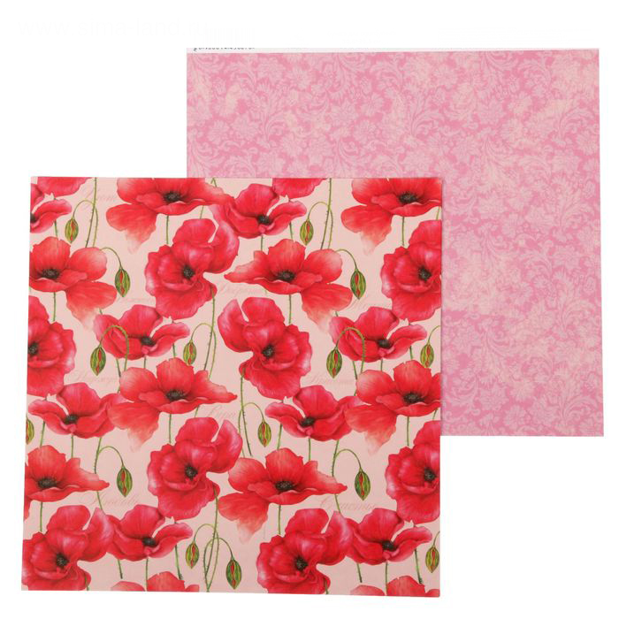 Бумага для скрапбукинга АртУзор "Цветочная симфония" Маки (ART325)