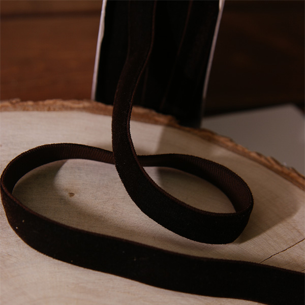 Резинка для блокнота бархатная 12 мм, цвет шоколадный