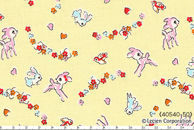 Ткань лоскутная 50 х 55 см "Little heroines", оленята на жёлтом