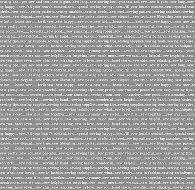 Ткань лоскутная 50 х 55 см "801", текст на сером