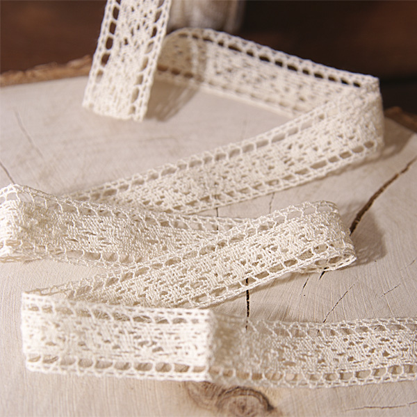 Кружево вязаное тонкое 1,5 см, цвет кремовый (058044)