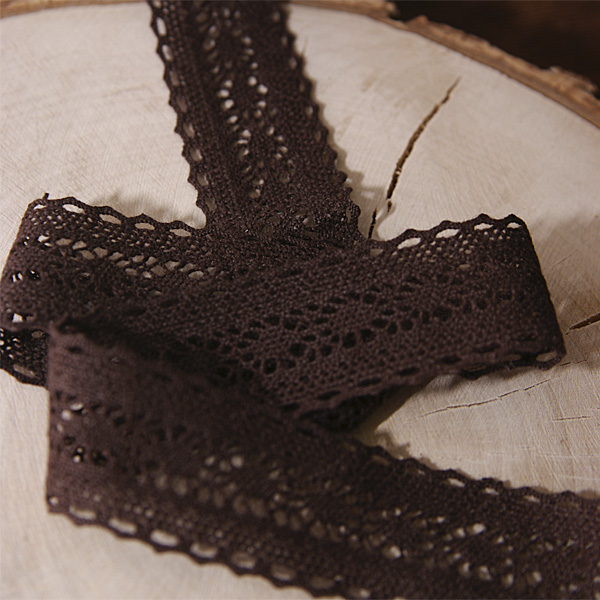 Кружево вязаное 2,7 см, цвет шоколадный (058068)