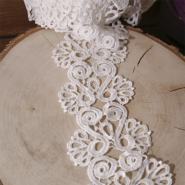 Кружево резное 8 см "Орнамент", цвет белый