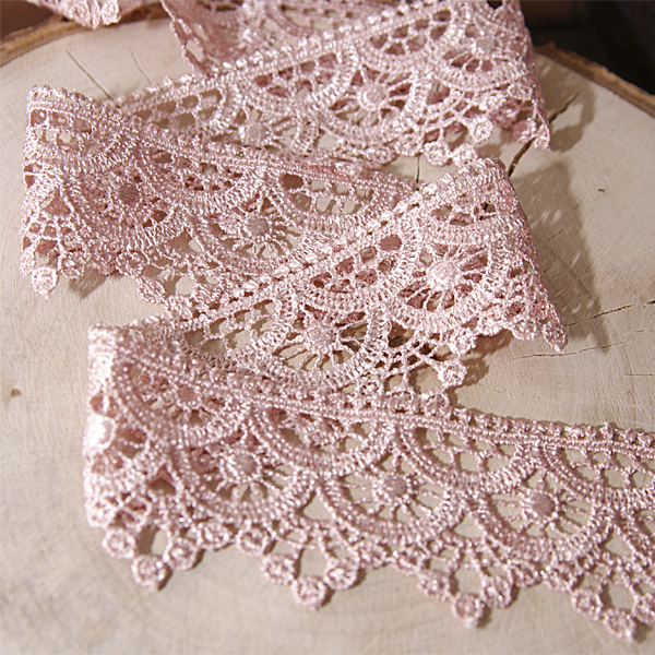 Кружево гипюрное 4 см , цвет шебби розовый