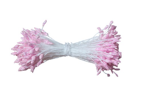 Тычинки Scrapberrys, цвет розовый с глиттером