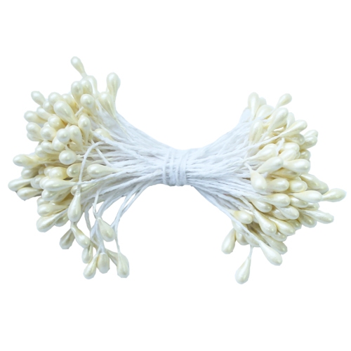 Тычинки Scrapberrys гладкие 3мм, цвет кремовый