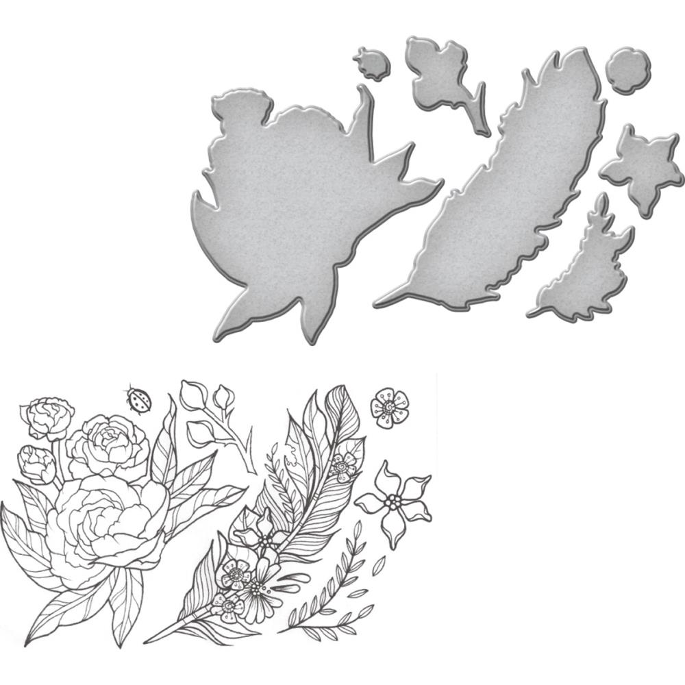 Ножи + штампы Spellbinders "Feather"