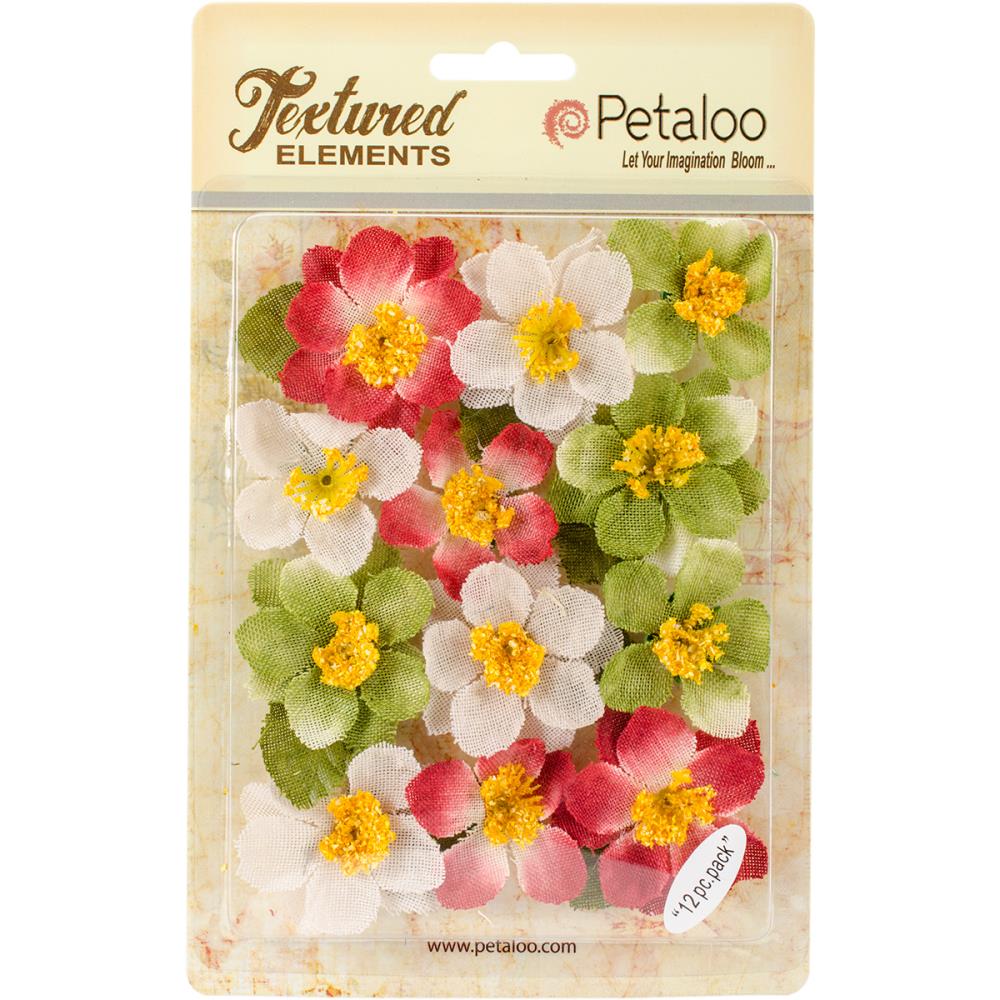 Набор цветов Petaloo "Briar Rose Canvas", белый, красный, зелёный