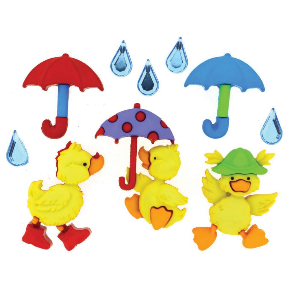 Набор пуговиц Dress It Up "Утята с зонтиками"