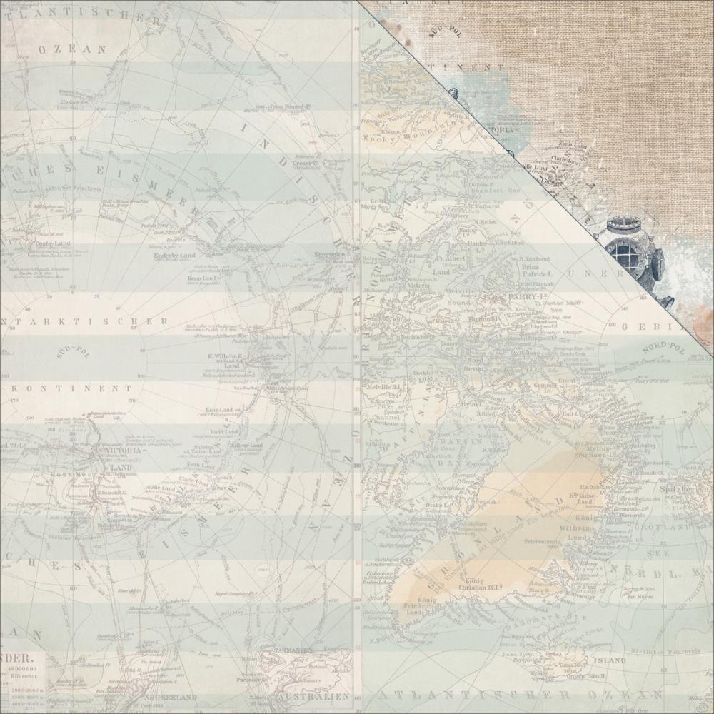 Двусторонняя бумага Kaisercraft "High Tide" Sea Map (Kaiser492)