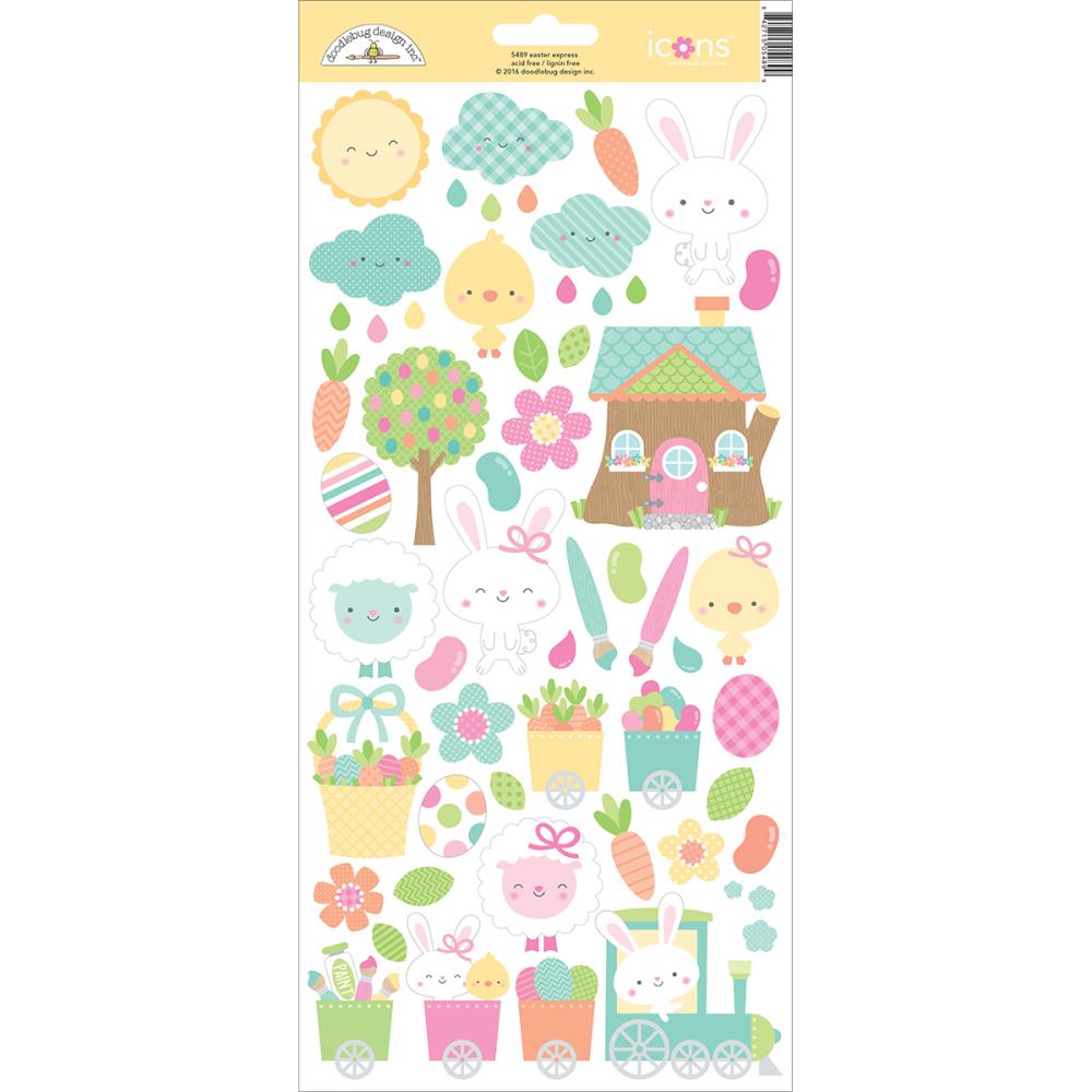 Наклейки картонные Doodlebug "Celebrate Easter", 15 х 30 см