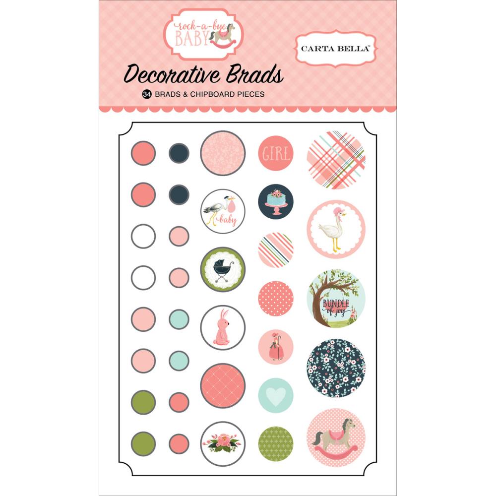 Набор брадс Carta Bella "Rock-A-Bye Baby Girl "