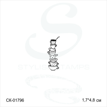 Штамп Stylish Stamps "8 чашек мал"