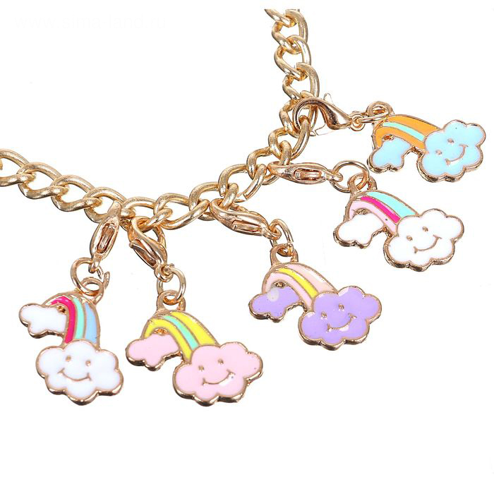 Шармик "Радуга с облаком", цвет МИКС в золоте(485)