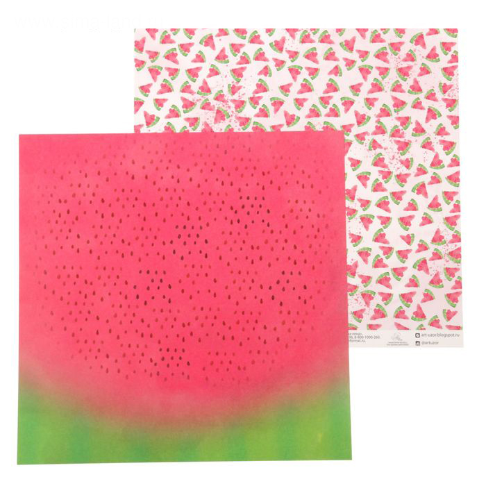 Бумага для скрапбукинга АртУзор "Сочное лето",Сладкие мгновения (ART340)
