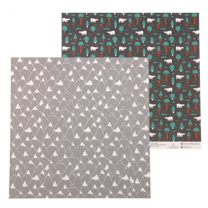 Бумага для скрапбукинга АртУзор "Белые медведи" (ART348)