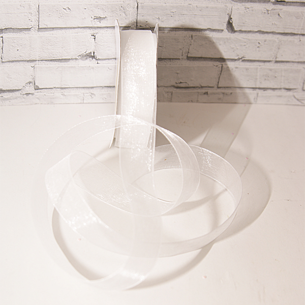 Лента шифоновая 18 мм, цвет белый