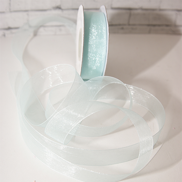 Лента шифоновая 18 мм, цвет небесно-голубой