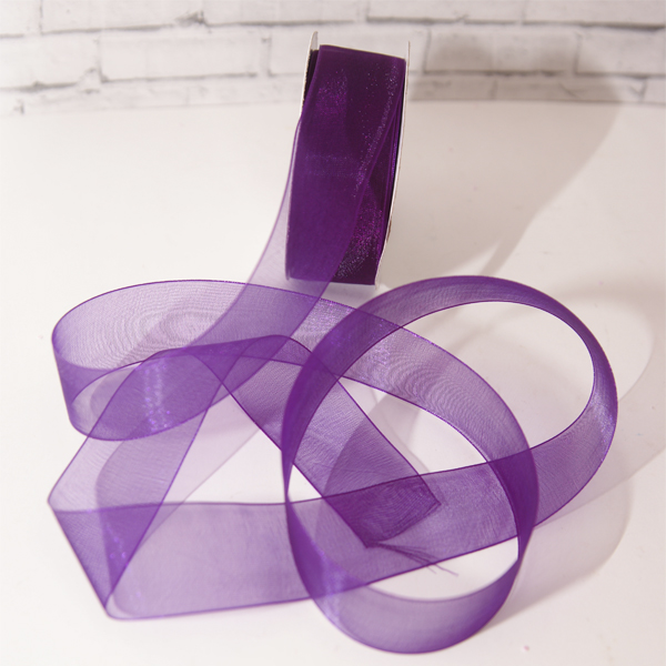 Лента шифоновая 25 мм, цвет сливовый