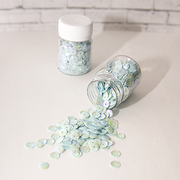 Пайетки в баночке, цвет нежно-голубой перламутр