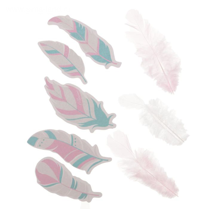Набор пёрышек декоративных "Любимые оттенки шебби".