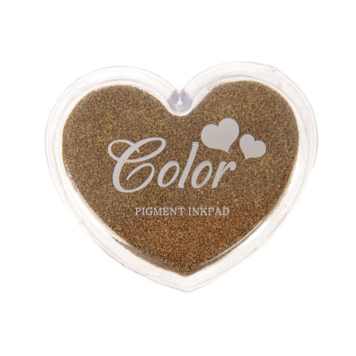 Штемпельная подушечка-сердечко. Цвет золотой.