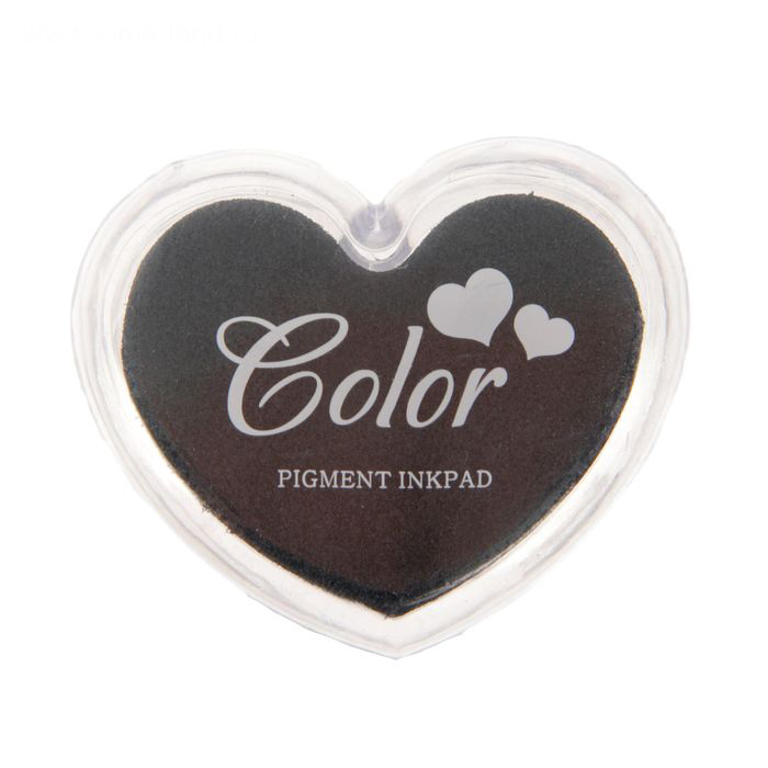 Штемпельная подушечка-сердечко. Цвет чёрный.