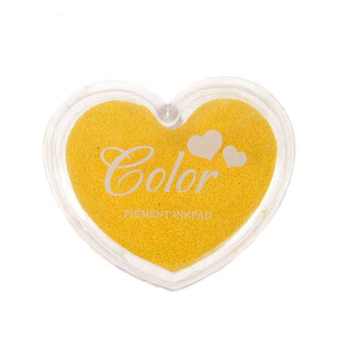 Штемпельная подушечка-сердечко. Цвет жёлтый