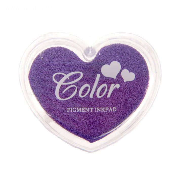 Штемпельная подушечка-сердечко. Цвет фиолетовый.