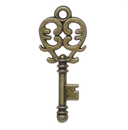 Подвеска металлическая "Ключик №5, цвет античный бронзовый (273)