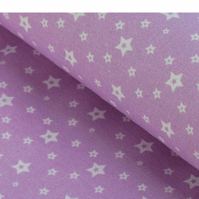 Ткань лоскутная 48 х 50 см "Звезды №33", белые на лиловом