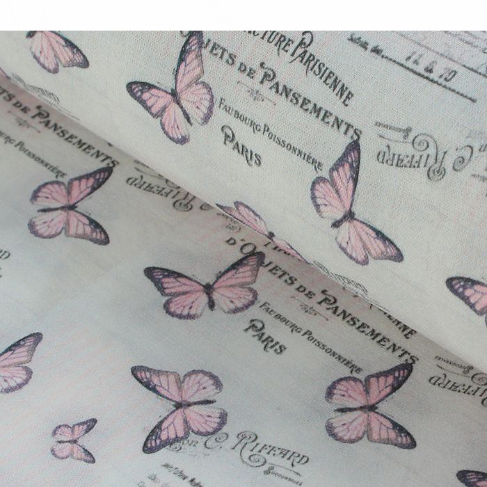 Ткань лоскутная 48 х 50 см "Винтажные бабочки №2"