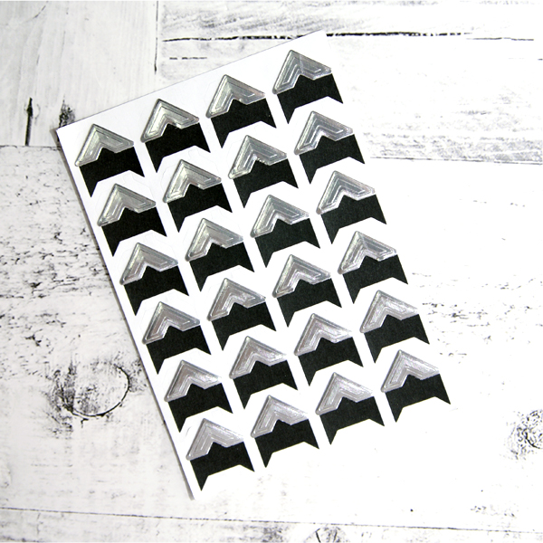 Уголки для фотографий самоклеящиеся 14х14мм Серебряные