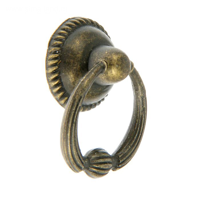 Ручка декоративная металлическая "Молоточек / полоски" Цвет античный бронзовый