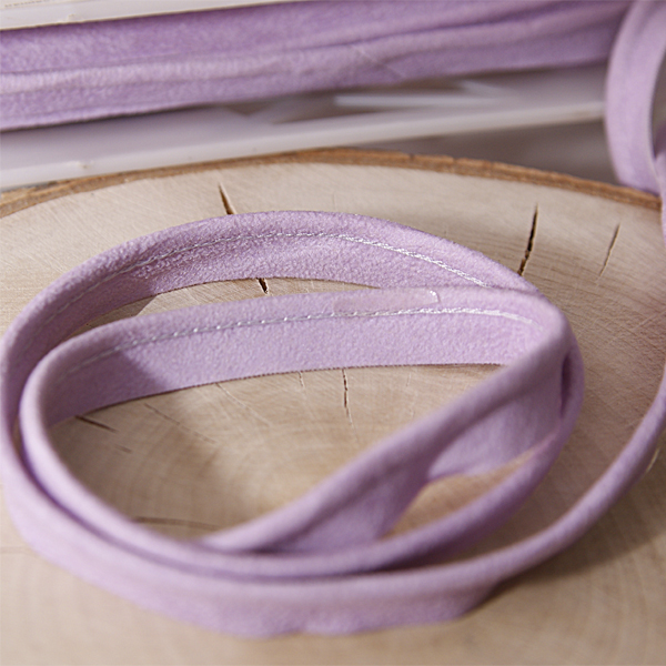 Лента для каптала искусственная замша, цвет сиреневый, ширина 1 см.