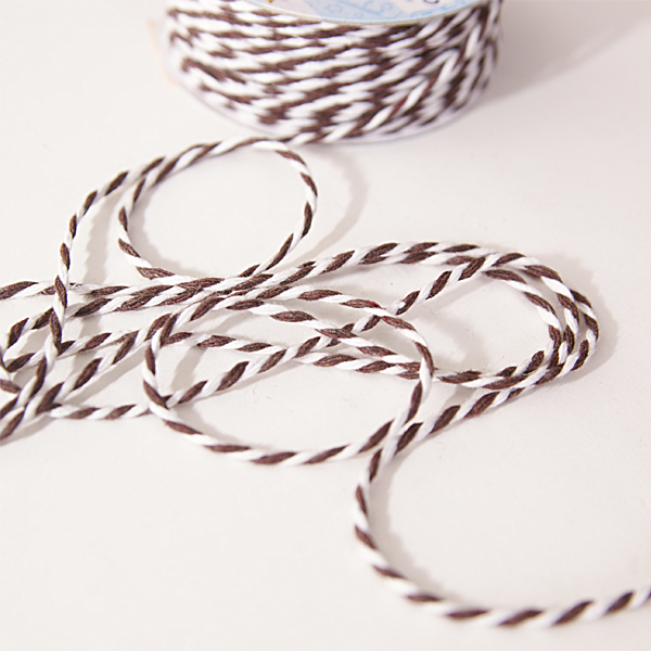 Шнур двухцветный 2 мм Gamma, Цвет коричневый/белый