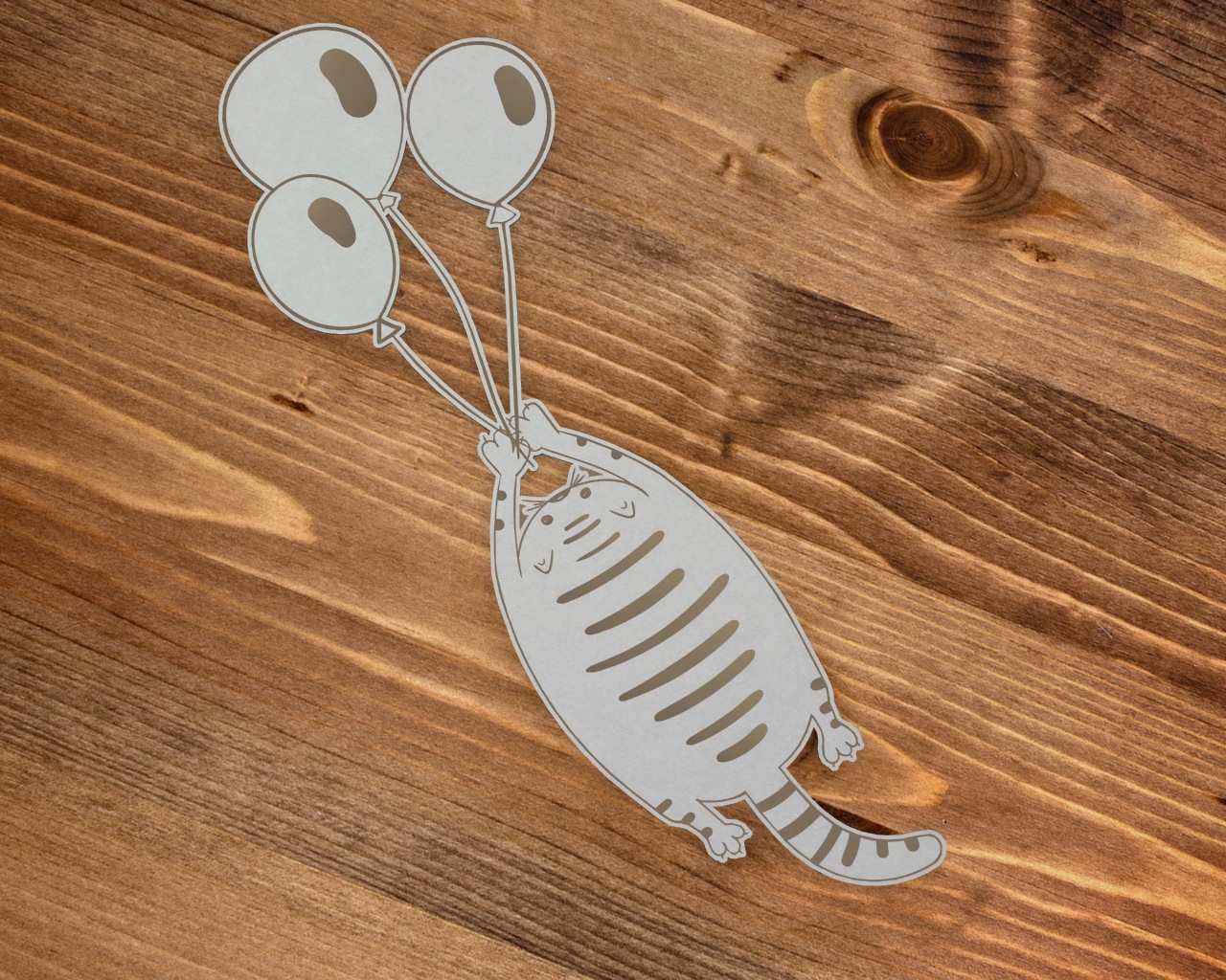 Чипборд Chipboards "Прощай", кот на шаре