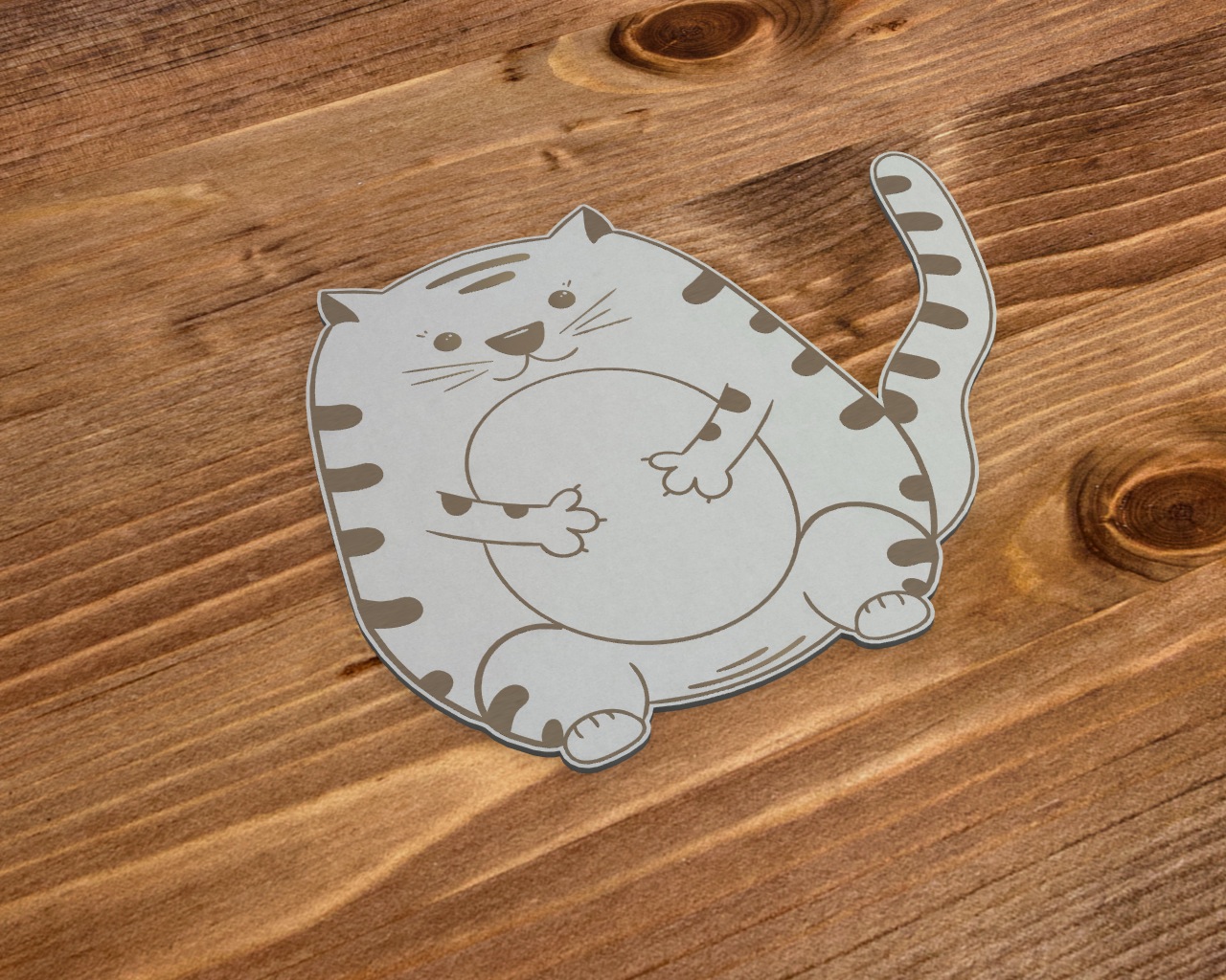 Чипборд Chipboards "Сытый плоский кот"