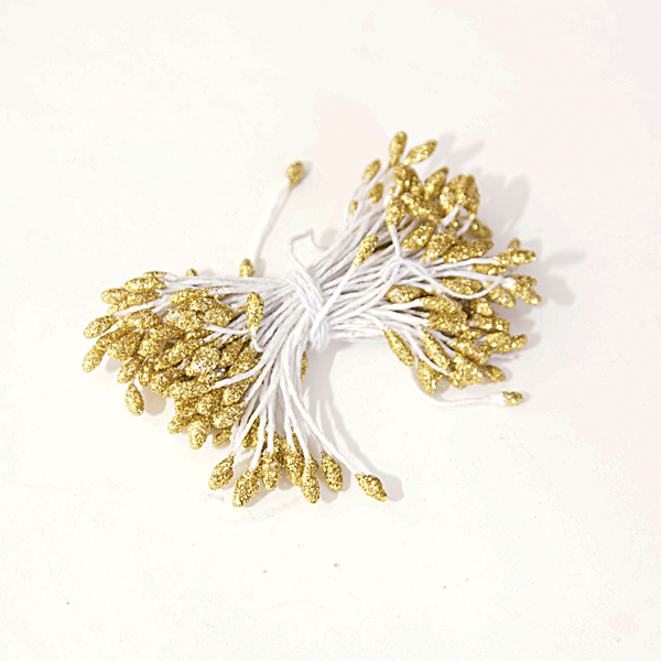 Тычинки с блёстками Florico, цвет золотой