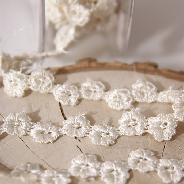 Гипюр "Мини-цветочки 12 мм ", цвет кремовый