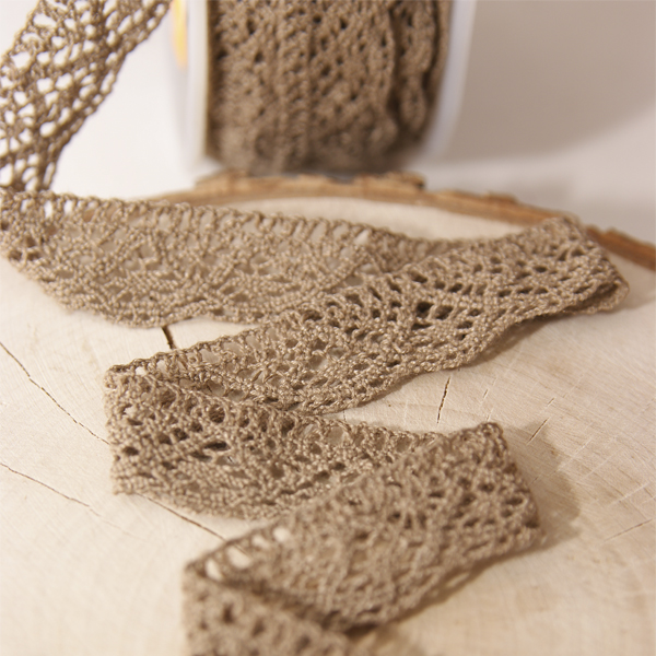 Кружево вязаное 2 см, цвет какао (060733)