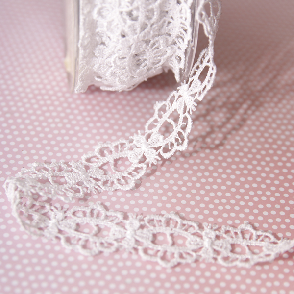 Гипюр 2,7 см "Цветочек под ленту", цвет белый