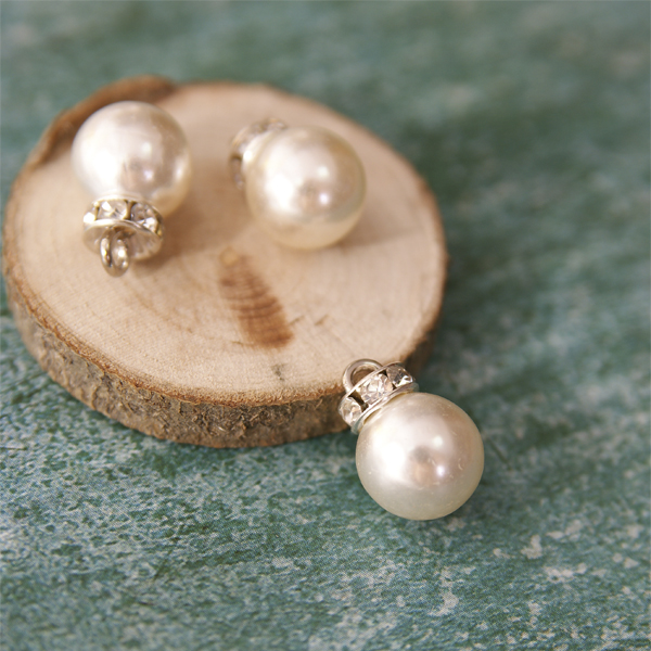 Подвеска металлическая "Жемчужинка со стразами". (288)