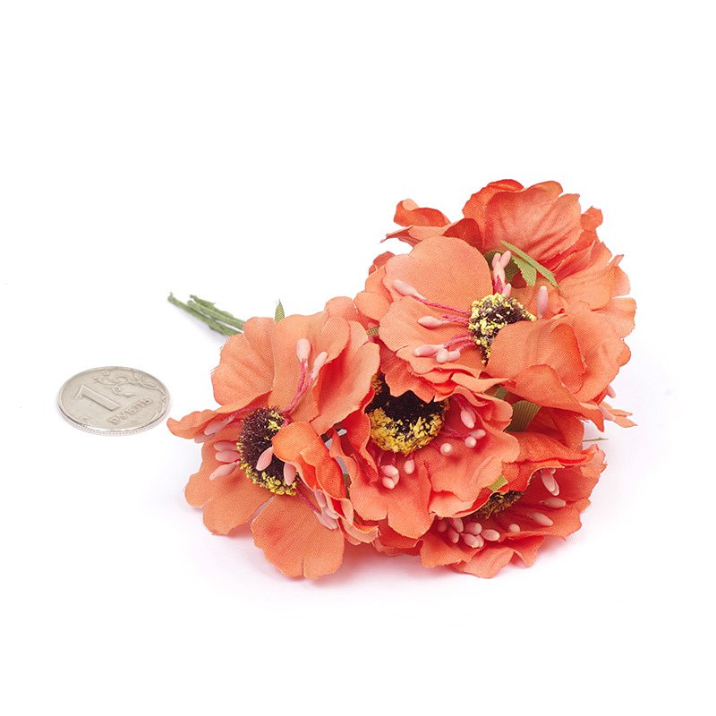 Букет тканевых бегоний, цвет оранжевый