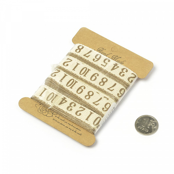 Лента декоративная 15 мм "Цифры", 3 метра