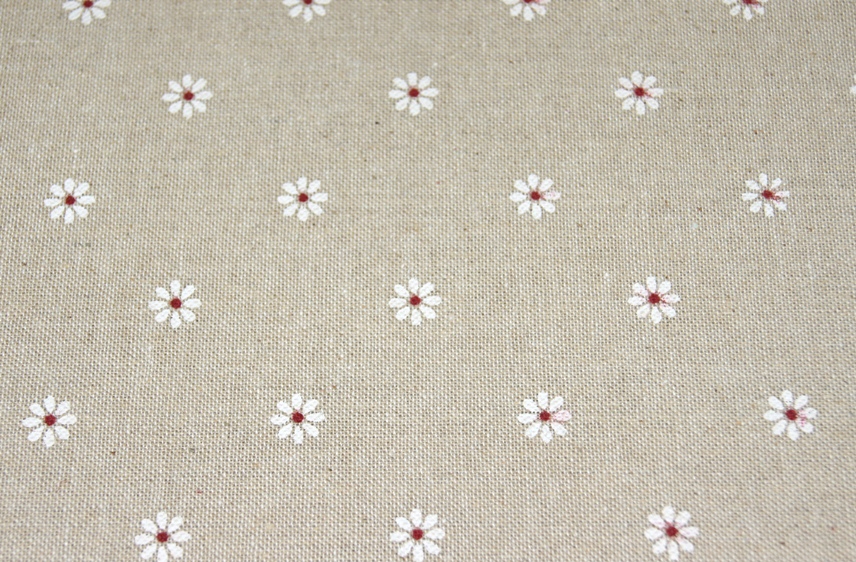 Ткань лён + хлопок 50 х 55 см "Маленькие белые цветочки"