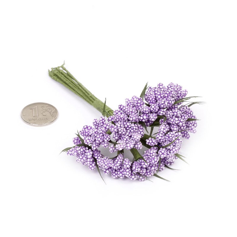 Букет с ягодными тычинками, цвет сиреневый